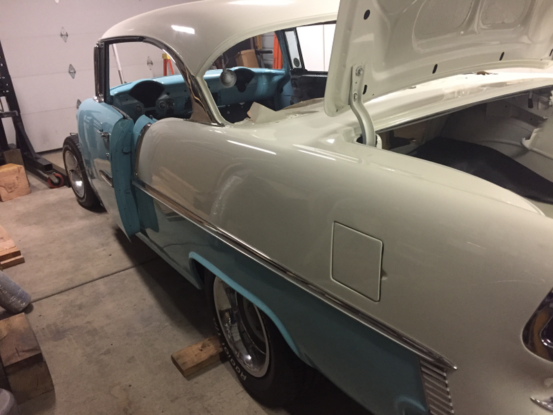 Illustration for article titled 1955 Chevy Bel Air Project Update- Body and Frame united!
